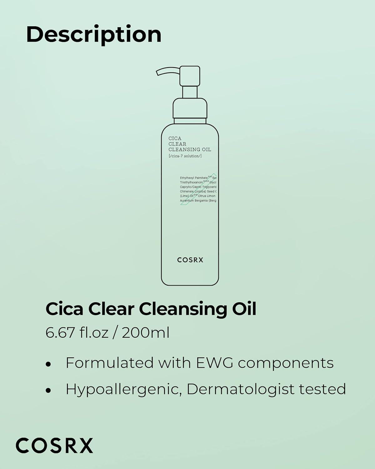 Cosrx Pure Fit Cica Clear Cleansing Oil 200ml